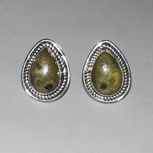 Atlantasite Teardrop Post Earrings